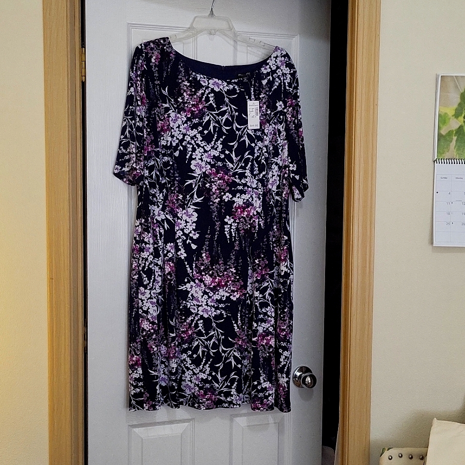 Brand New Dress Navy An White Size 20 Brand Roz Ali 35